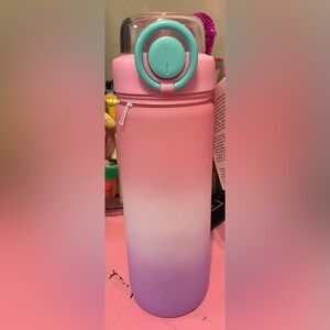NWT, Claire's Pink, White Purple Ombre Plastic Water Bottle For Cold Drinks Only
